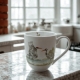 Duży PORCELANOWY Kubek XXL 1000 ml do KAWY HERBATY - Ptasi Świat ŻURAWIE