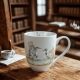 Duży PORCELANOWY Kubek XXL 1000 ml do KAWY HERBATY - Ptasi Świat ŻURAWIE