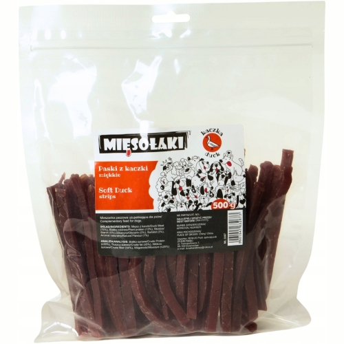 Mięsołaki PRZYSMAK DLA PSA - Paski miękkie z kaczki 500 g