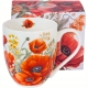 Duży PORCELANOWY Kubek XXL 1000 ml do KAWY HERBATY - Flower Classic MAKI