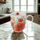 Duży PORCELANOWY Kubek XXL 1000 ml do KAWY HERBATY - Flower Classic MAKI