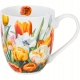 Duży PORCELANOWY Kubek XXL 1000ml do KAWY HERBATY - Flower Classic TULIPANY
