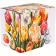 Duży PORCELANOWY Kubek XXL 1000ml do KAWY HERBATY - Flower Classic TULIPANY