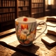 Duży PORCELANOWY Kubek XXL 1000ml do KAWY HERBATY - Flower Classic TULIPANY