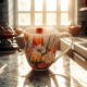 Duży PORCELANOWY Kubek XXL 1000ml do KAWY HERBATY - Flower Classic TULIPANY