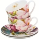 DWIE Porcelanowe Filiżanki 270 ml do KAWY HERBATY - Flower Classic MAGNOLIE