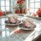 DWIE Porcelanowe Filiżanki 270 ml do KAWY HERBATY - Flower Classic MAGNOLIE