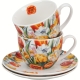 DWIE Porcelanowe Filiżanki 270 ml do KAWY HERBATY - Flower Classic TULIPANY