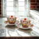 DWIE Porcelanowe Filiżanki 270 ml do KAWY HERBATY - Flower Classic TULIPANY