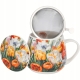 Kubek baryłka 430ml z Zaparzaczem do HERBATY ZIÓŁ - Flower Classic TULIPANY