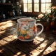 Kubek baryłka 430ml z Zaparzaczem do HERBATY ZIÓŁ - Flower Classic TULIPANY