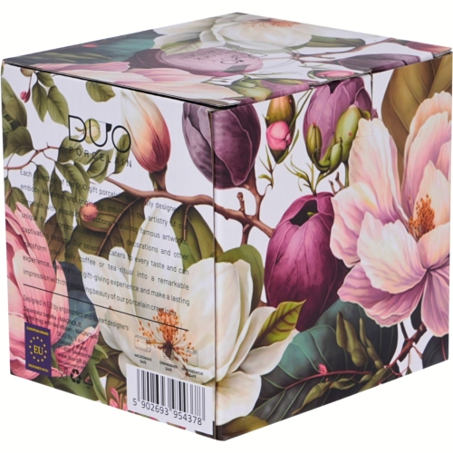 Kubek baryłka 430ml z Zaparzaczem do HERBATY ZIÓŁ - Flower Classic MAGNOLIE