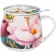 Kubek baryłka 430ml z Zaparzaczem do HERBATY ZIÓŁ - Flower Classic MAGNOLIE