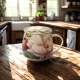 Kubek baryłka 430ml z Zaparzaczem do HERBATY ZIÓŁ - Flower Classic MAGNOLIE