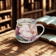 Kubek baryłka 430ml z Zaparzaczem do HERBATY ZIÓŁ - Flower Classic MAGNOLIE