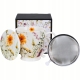 Porcelanowy Kubek 510 ml z Zaparzaczem do HERBATY ZIÓŁ - Kwiaty Royal PANSY