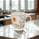 Porcelanowy Kubek 510 ml z Zaparzaczem do HERBATY ZIÓŁ - Kwiaty Royal PANSY