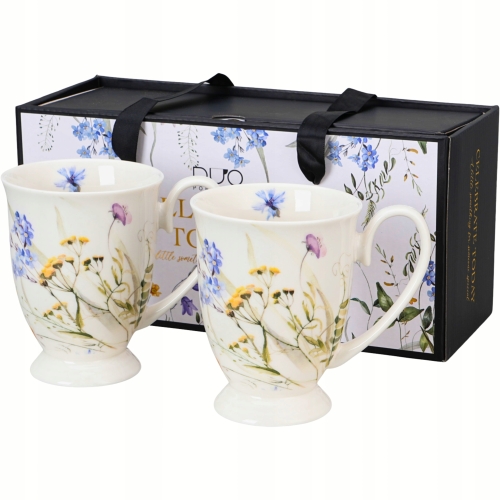 Kwiaty Royal MELODY Porcelanowy Kubek 340 ml do KAWY HERBATY - Kpl 2 sztuki