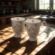 Kwiaty Royal MELODY Porcelanowy Kubek 340 ml do KAWY HERBATY - Kpl 2 sztuki