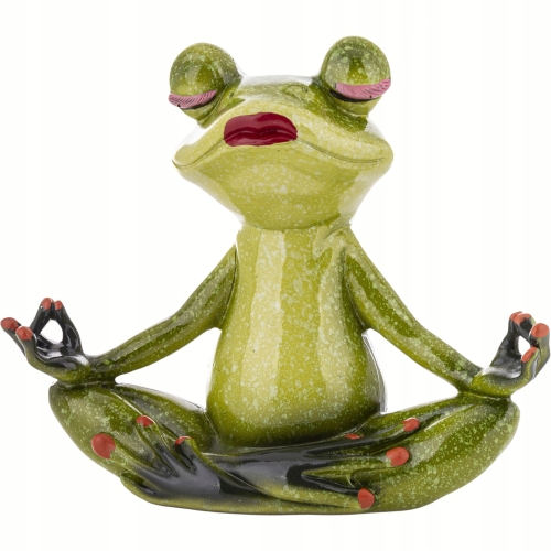 Ozdobna Figurka 14,5 x 17,5 x 7 cm - Żaba Jogin Joga Zen Medytacja