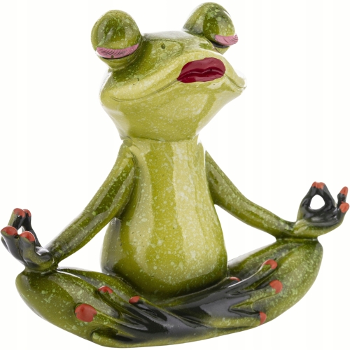 Ozdobna Figurka 14,5 x 17,5 x 7 cm - Żaba Jogin Joga Zen Medytacja