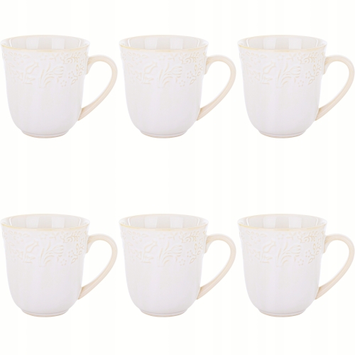 Porcelanowy Kubek do KAWY HERBATY 400 ml, 10 x 9,5 cm - Serwis 6 SZTUK