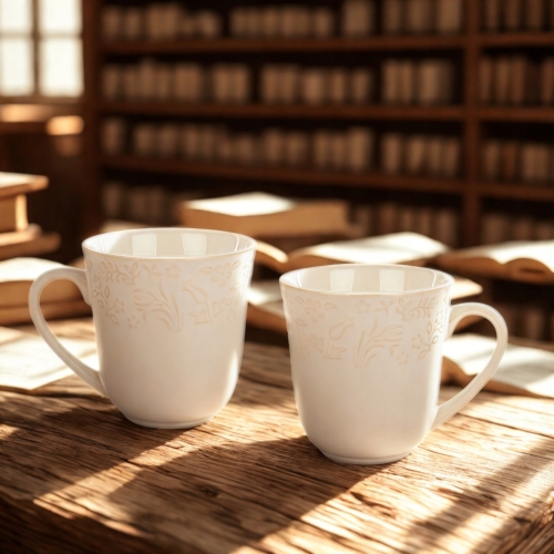 Porcelanowy Kubek do KAWY HERBATY 400 ml, 10 x 9,5 cm - Serwis 6 SZTUK