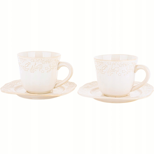 DWIE porcelanowe filiżanki 120 ml ze spodkami do KAWY ESPRESSO - Sarmatia