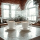 DWIE porcelanowe filiżanki 120 ml ze spodkami do KAWY ESPRESSO - Sarmatia