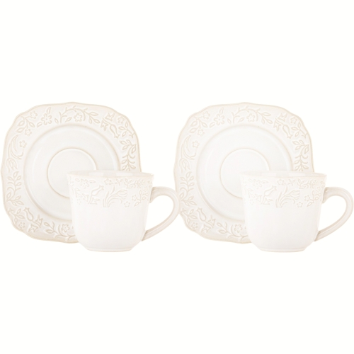 DWIE porcelanowe filiżanki 250 ml ze spodkami do KAWY HERBATY - Sarmatia