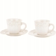 DWIE porcelanowe filiżanki 250 ml ze spodkami do KAWY HERBATY - Sarmatia