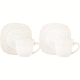 DWIE porcelanowe filiżanki 250 ml ze spodkami do KAWY HERBATY - Sarmatia