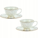 DWIE stylowe Porcelanowe filiżanki 200 ml ze spodkami do KAWY HERBATY KAKAO