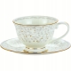 DWIE stylowe Porcelanowe filiżanki 200 ml ze spodkami do KAWY HERBATY KAKAO