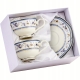 DWIE stylowe Porcelanowe filiżanki 250 ml ze spodkami do KAWY HERBATY KAKAO