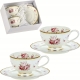 DWIE stylowe Porcelanowe filiżanki 250 ml ze spodkami do KAWY HERBATY KAKAO