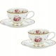 DWIE stylowe Porcelanowe filiżanki 250 ml ze spodkami do KAWY HERBATY KAKAO