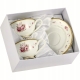 DWIE stylowe Porcelanowe filiżanki 250 ml ze spodkami do KAWY HERBATY KAKAO