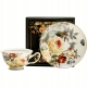 ZESTAW Porcelanowa filiżanka 200 ml ze spodeczkiem Do KAWY HERBATY - KWIATY