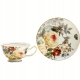 ZESTAW Porcelanowa filiżanka 200 ml ze spodeczkiem Do KAWY HERBATY - KWIATY