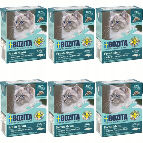 Mokra Karma Dla Kota BOZITA Dorsz w galaretce 370 g - zestaw 6 sztuk