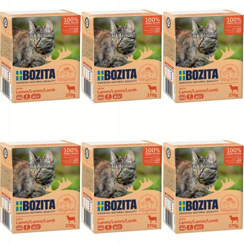 Mokra Karma Dla Kota BOZITA Jagnięcina w galaretce 370 g - zestaw 6 sztuk