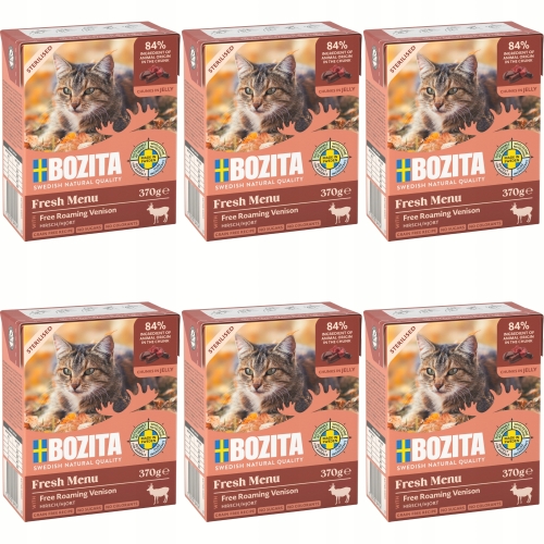 Mokra Karma Dla Kota BOZITA STERILISED Dziczyzna w galaretce 370 g - 6 szt