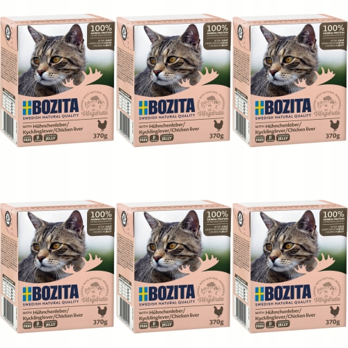 Mokra Karma Dla Kota BOZITA Wątróbka drobiowa w galaretce 370 g - 6 sztuk