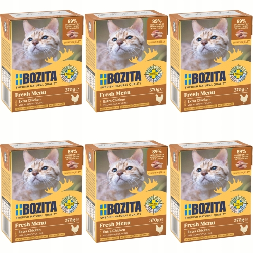 Mokra Karma Dla Kota BOZITA Kurczak siekany w galaretce 370 g - kpl 6 sztuk