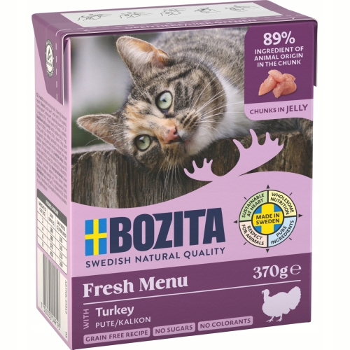 Mokra Karma Dla Kota BOZITA Indyk siekany w galaretce 370 g zestaw 6 sztuk