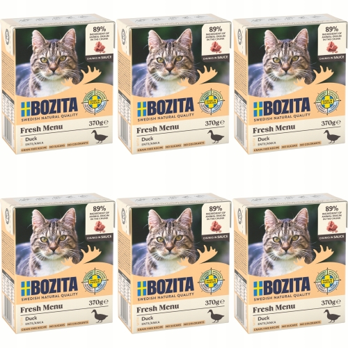 Mokra Karma Dla Kota BOZITA Kaczka w sosie 370 g - zestaw 6 sztuk