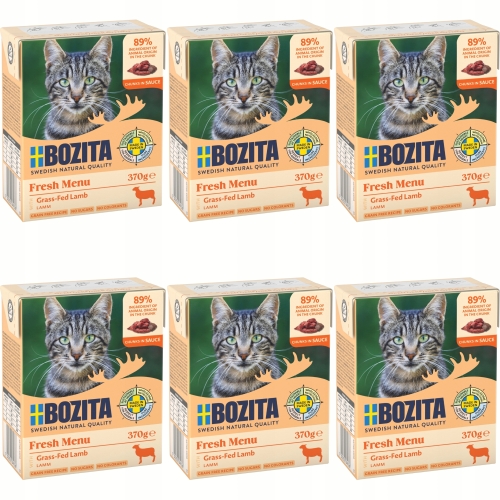 Mokra Karma Dla Kota BOZITA Jagnięcina w sosie 370 g - zestaw 6 sztuk
