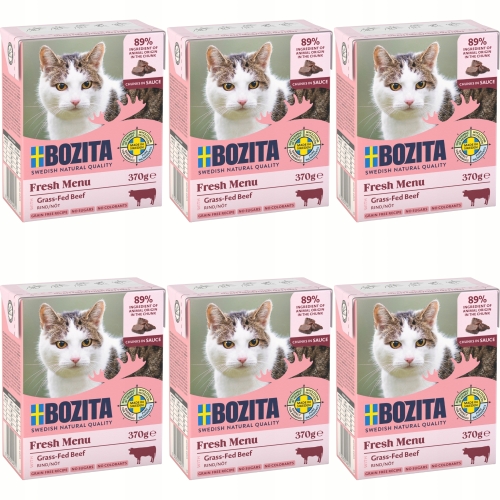 Mokra Karma Dla Kota BOZITA Wołowina w sosie 370 g - zestaw 6 sztuk