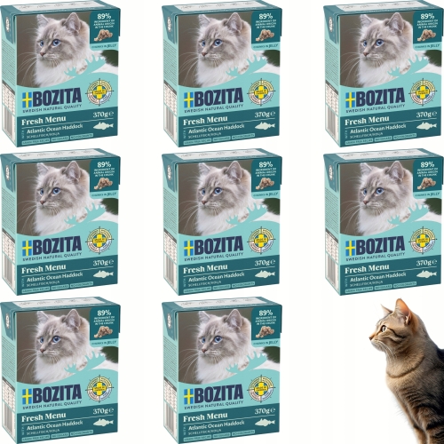 Mokra Karma Dla Kota BOZITA Dorsz w galaretce 370 g - zestaw 8 sztuk